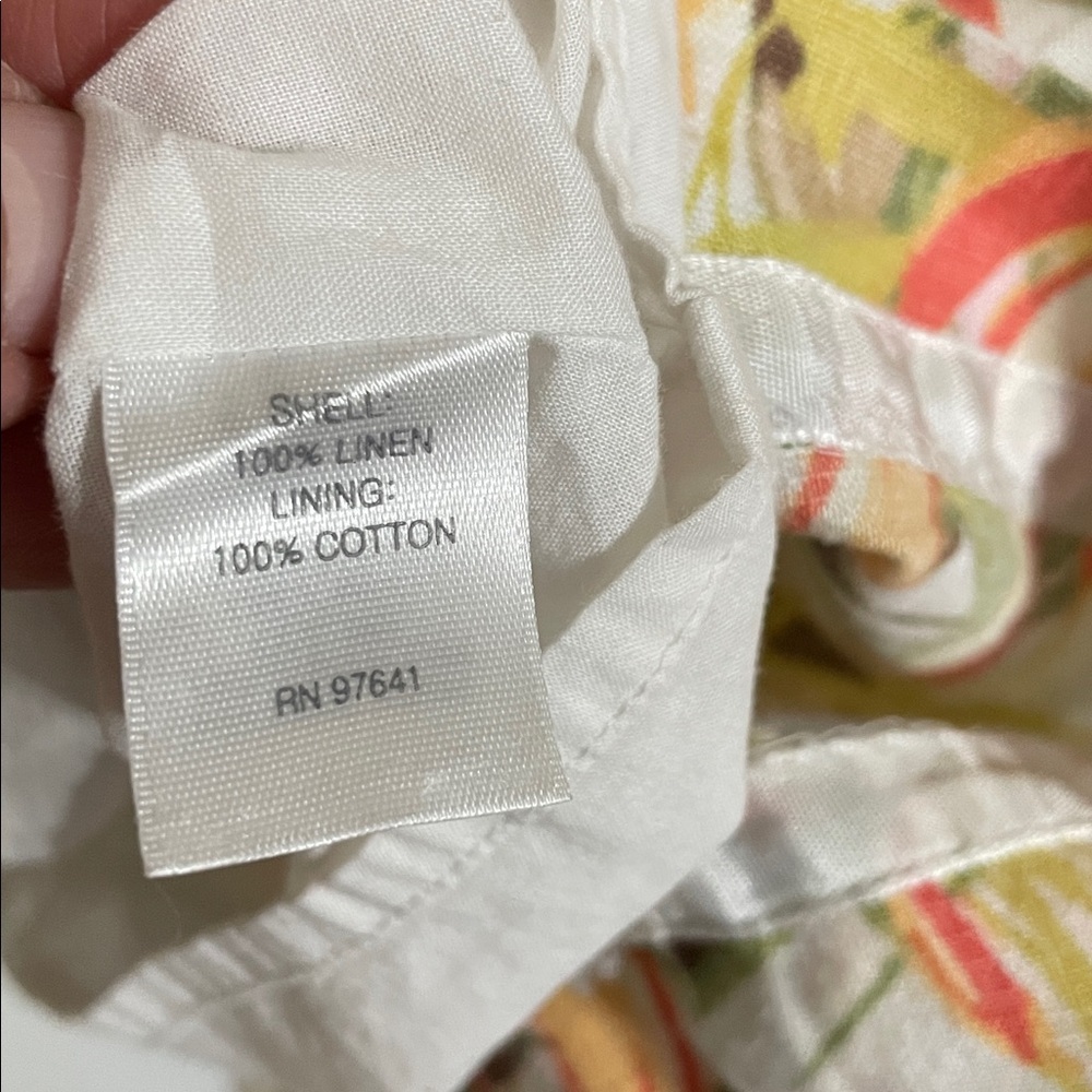 J. Jill Love Linen Tiger Lily Jungle Shift Dress MT Sleeveless Tropical Floral - Picture 9 of 13